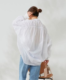 DouDou | 袖リブバックギャザーシャツ(シャツ/ブラウス)