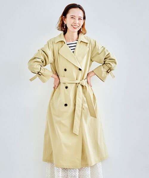 le.coeur blanc（ルクールブラン）の「ベンタイルトレンチコート（トレンチコート・レディース・ベージュ/イエロー/グリーン・38）」の5枚目の写真