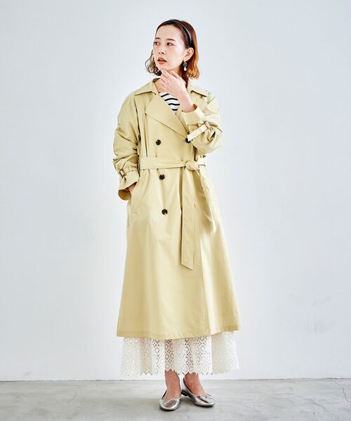 le.coeur blanc（ルクールブラン）の「ベンタイルトレンチコート（トレンチコート・レディース・ベージュ/イエロー/グリーン・38）」の6枚目の写真