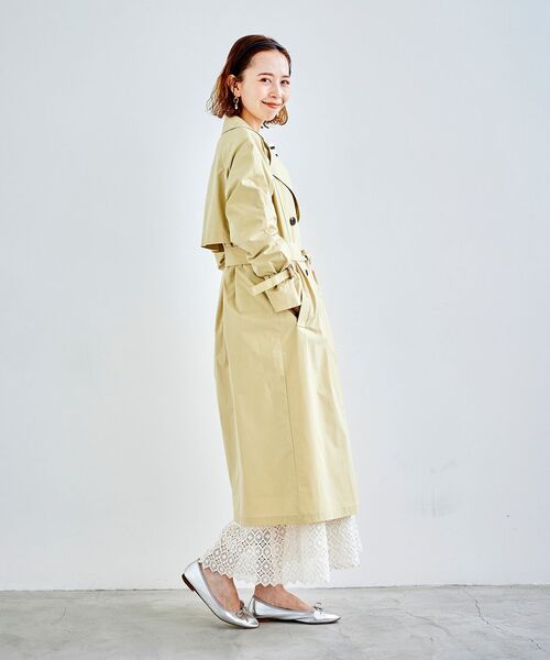 le.coeur blanc（ルクールブラン）の「ベンタイルトレンチコート（トレンチコート・レディース・ベージュ/イエロー/グリーン・38）」の17枚目の写真