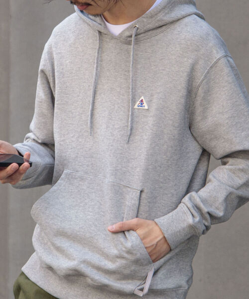 GEVACO（ゲバコ）の「【GEVACO/ゲバコ】オープンエンド裏毛フーディ（パーカー・メンズ・ネイビー/グレー/サックスブルー/キナリ・MEDIUM/LARGE）」の3枚目の写真