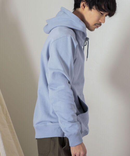 GEVACO（ゲバコ）の「【GEVACO/ゲバコ】オープンエンド裏毛フーディ（パーカー・メンズ・ネイビー/グレー/サックスブルー/キナリ・MEDIUM/LARGE）」の18枚目の写真