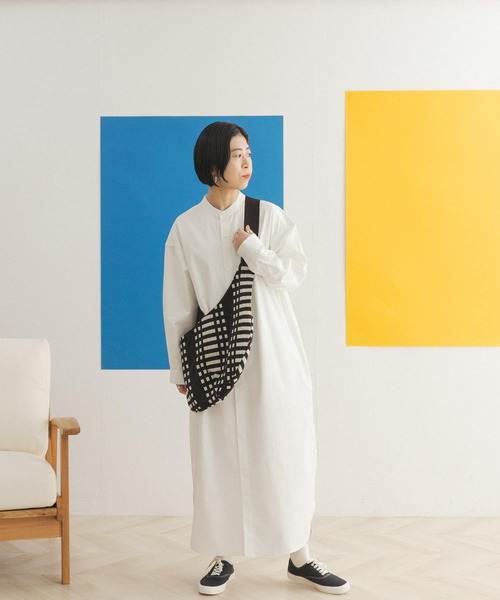 FORK&SPOON(フォークアンドスプーン)の「FORK&SPOON バンドカラーオーバーシャツワンピース(ワンピース・レディース・オフホワイト/ピンク/ブルー系その他・ONE)」の22枚目の写真