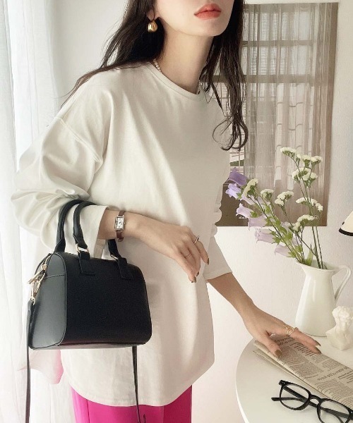 moment+(モーメントプラス)の「【累計販売数2万個突破!】フェイクレザー ミニボストンショルダーバッグ(ボストンバッグ・レディース・ブラック/ベージュ/グリーン/アイボリー/キャメル/ブラウン/ダークグリーン/ボルドー/ブラウン系その他/ベージュ系その他/レッド系その他・FREE)」の13枚目の写真