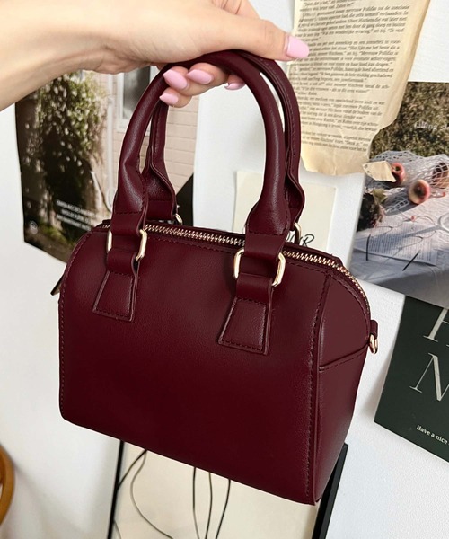 moment+(モーメントプラス)の「【累計販売数2万個突破!】フェイクレザー ミニボストンショルダーバッグ(ボストンバッグ・レディース・ブラック/ベージュ/グリーン/アイボリー/キャメル/ブラウン/ダークグリーン/ボルドー/ブラウン系その他/ベージュ系その他/レッド系その他・FREE)」の18枚目の写真