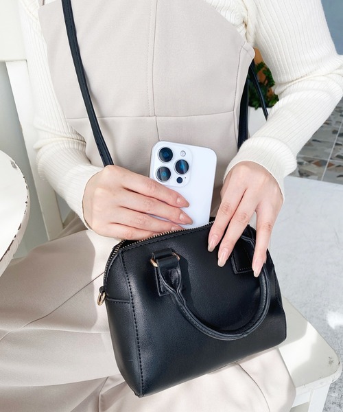 セール】【累計販売数2万個突破！】フェイクレザー ミニボストン