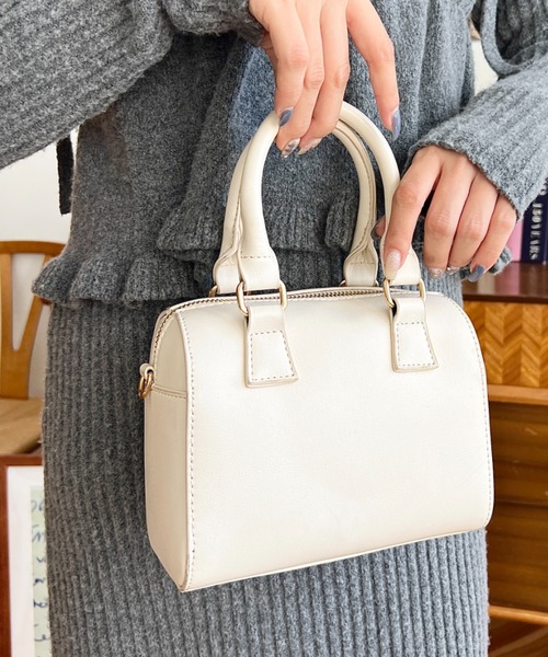 セール】【累計販売数2万個突破！】フェイクレザー ミニボストン