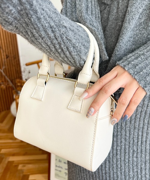 セール】【累計販売数2万個突破！】フェイクレザー ミニボストン