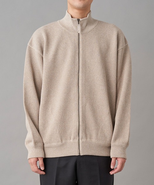 crepuscule MOSS STITCH BLOUSON クレプスキュール crepuscule / クレプスキュール | Moss stitch V/N cardigan - Gray