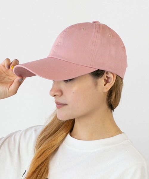 14+（イチヨンプラス）の「ツバ長 無地キャップ UV（キャップ・レディース・ピンク/ブルー/ブラック/ベージュ/キャメル/ネイビー・M/LL）」の6枚目の写真