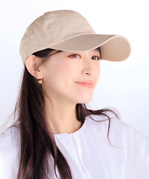 14+（イチヨンプラス）の「ツバ長 無地キャップ UV（キャップ・レディース・ピンク/ブルー/ブラック/ベージュ/キャメル/ネイビー・M/LL）」の13枚目の写真