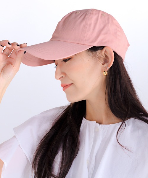 14+（イチヨンプラス）の「ツバ長 無地キャップ UV（キャップ・レディース・ピンク/ブルー/ブラック/ベージュ/キャメル/ネイビー・M/LL）」の10枚目の写真