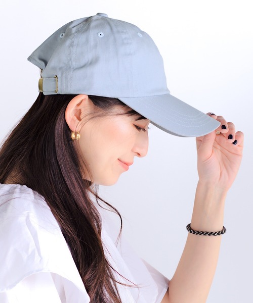 14+（イチヨンプラス）の「ツバ長 無地キャップ UV（キャップ・レディース・ピンク/ブルー/ブラック/ベージュ/キャメル/ネイビー・M/LL）」の8枚目の写真