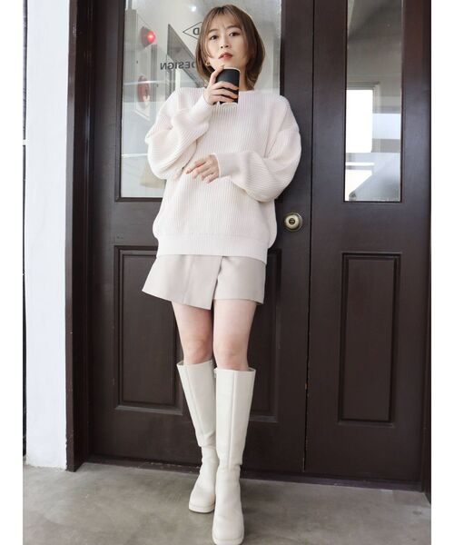 MURUA（ムルーア）の「バルキーコットンオーバーニット（ニット/セーター・レディース・ブラック/パープル/オレンジ/ブルー/アイボリー・FREE）」の12枚目の写真