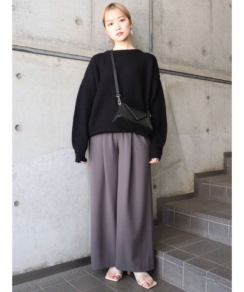 MURUA（ムルーア）の「バルキーコットンオーバーニット（ニット/セーター・レディース・ブラック/パープル/オレンジ/ブルー/アイボリー・FREE）」の15枚目の写真