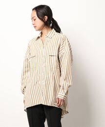Grand PARK | サファリ型ストライプシャツ(シャツ/ブラウス)