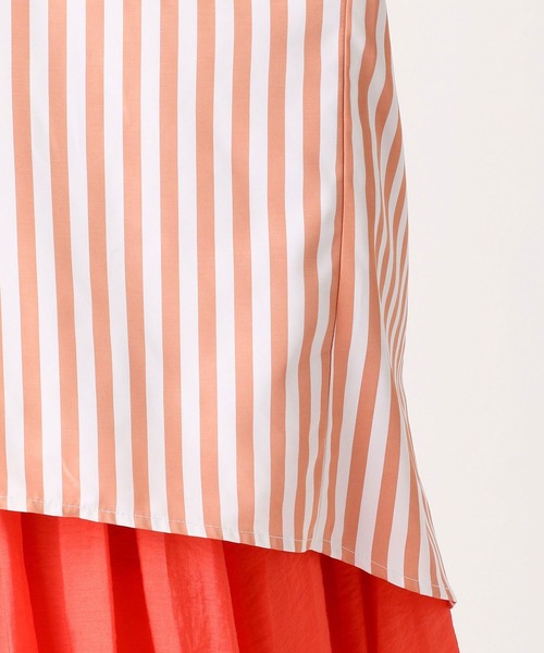 Grand PARK（グランドパーク）の「サファリ型ストライプシャツ（シャツ/ブラウス・レディース・ピンク/ベージュ/ラベンダー・FREE）」の10枚目の写真