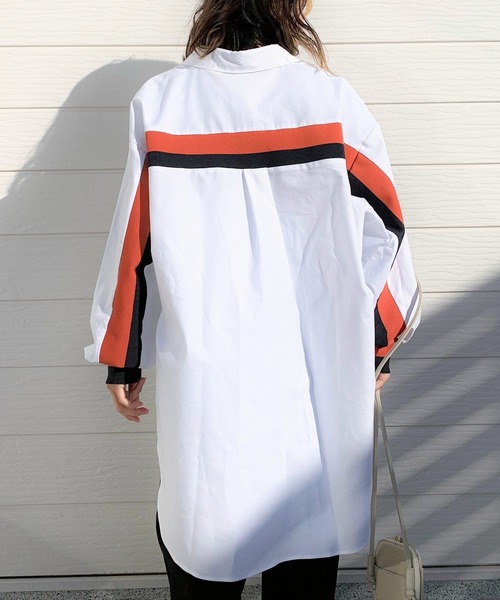 Ｑ　ヨークリブドッキングシャツ キュー Q ヨークリブドッキングシャツ （グレー×パープル