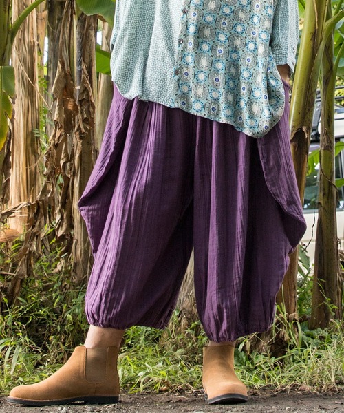 チャイハネ（チャイハネ）の「【チャイハネ】ダブルガーゼMEN'S変形パンツ（その他パンツ・メンズ・ブラック/パープル/ブラウン/グリーン/ベージュ/ネイビー/キャメル/グレー・FREE）」の7枚目の写真