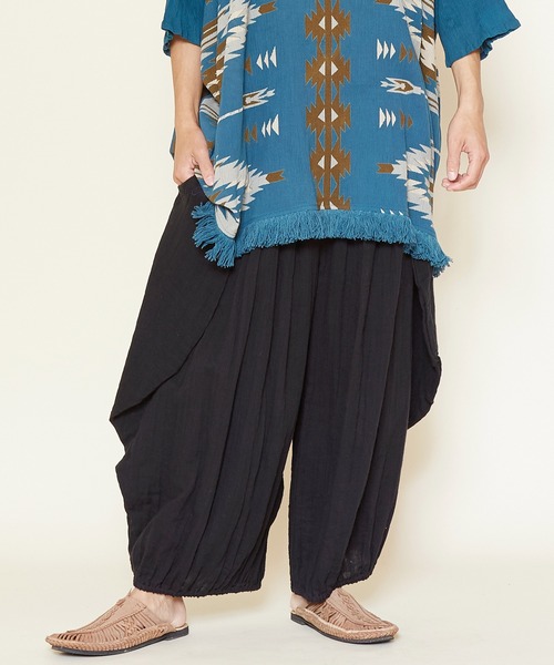 チャイハネ（チャイハネ）の「【チャイハネ】ダブルガーゼMEN'S変形パンツ（その他パンツ・メンズ・ブラック/パープル/ブラウン/グリーン/ベージュ/ネイビー/キャメル/グレー・FREE）」の14枚目の写真