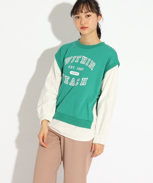 セール ベストレイヤードトップス Tシャツ カットソー Pink Latte ピンクラテ のファッション通販 Zozotown