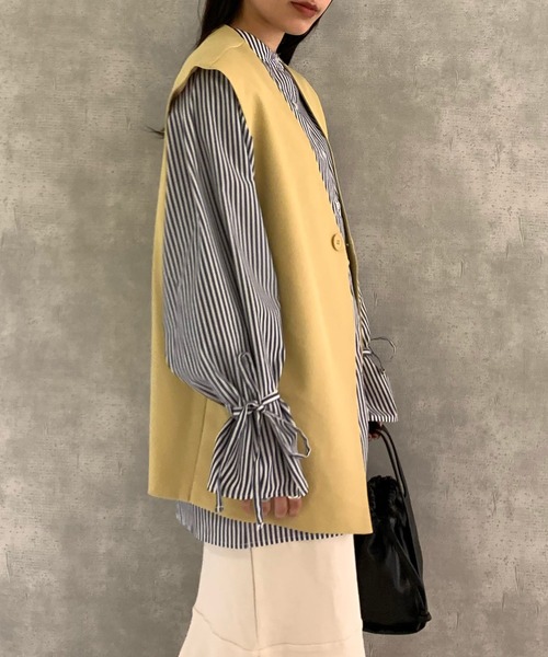 AS KNOW AS PINKY（アズノゥアズピンキー）の「スララっときれいなジレ　セットアップ可能（その他アウター・レディース・ブラック/イエロー/ライトグリーン/ブラック系その他/ピンクベージュ/ピンク系その他・FREE）」の16枚目の写真