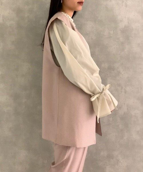 AS KNOW AS PINKY（アズノゥアズピンキー）の「スララっときれいなジレ　セットアップ可能（その他アウター・レディース・ブラック/イエロー/ライトグリーン/ブラック系その他/ピンクベージュ/ピンク系その他・FREE）」の15枚目の写真