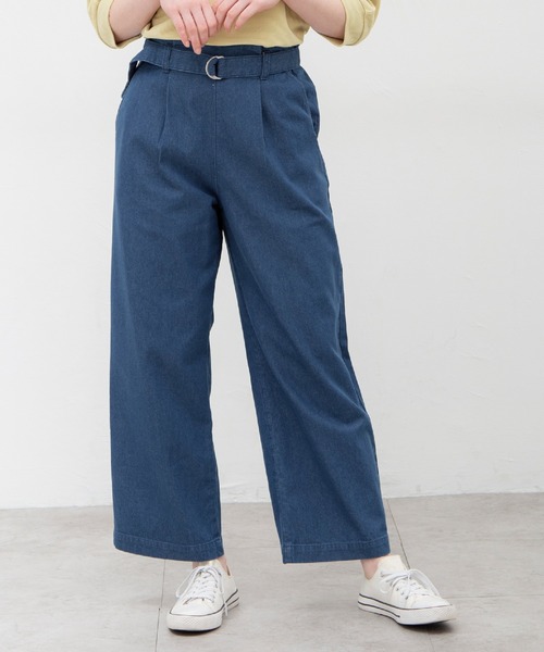 Honeys(ハニーズ)の「デニムストレートパンツ(デニムパンツ・レディース・ブルー/ライトインディゴブルー/インディゴブルー/アイボリー・M/LL/S/L)」の4枚目の写真