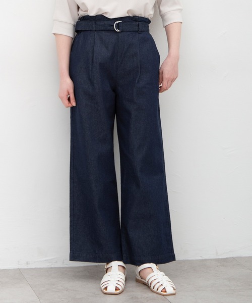 Honeys(ハニーズ)の「デニムストレートパンツ(デニムパンツ・レディース・ブルー/ライトインディゴブルー/インディゴブルー/アイボリー・M/LL/S/L)」の2枚目の写真