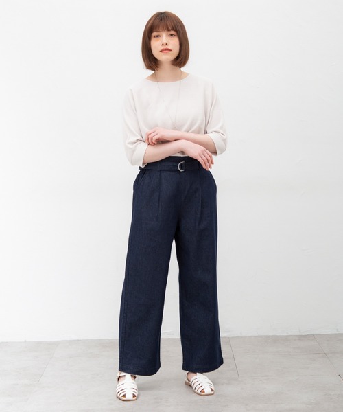 Honeys(ハニーズ)の「デニムストレートパンツ(デニムパンツ・レディース・ブルー/ライトインディゴブルー/インディゴブルー/アイボリー・M/LL/S/L)」の16枚目の写真