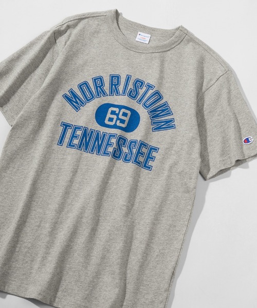 Champion(チャンピオン)の「【Champion/チャンピオン】カレッジロゴ 半袖プリントTシャツ/ 半袖カットソー(Tシャツ/カットソー・メンズ・グレー/ベージュ/ネイビー/ホワイト・XL/M/L)」の1枚目の写真