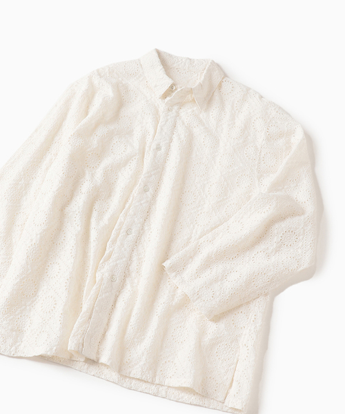 JOINT WORKS(ジョイントワークス)の「JW-EMBROIDERY レギュラーシャツ(シャツ/ブラウス・メンズ・ホワイト/ネイビー/カーキ・MEDIUM/LARGE)」の4枚目の写真