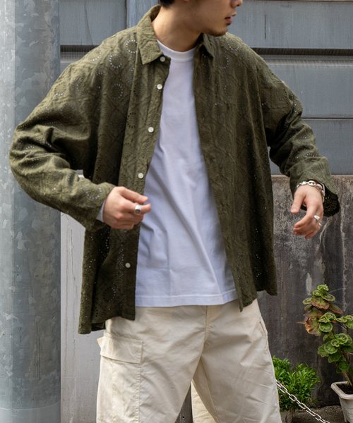 JOINT WORKS(ジョイントワークス)の「JW-EMBROIDERY レギュラーシャツ(シャツ/ブラウス・メンズ・ホワイト/ネイビー/カーキ・MEDIUM/LARGE)」の12枚目の写真