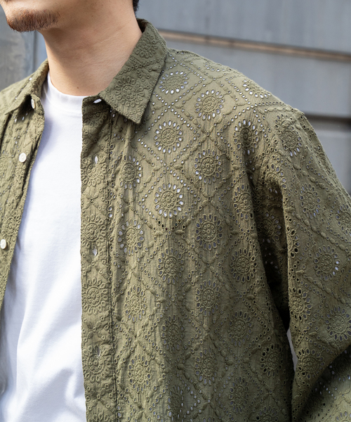 JOINT WORKS(ジョイントワークス)の「JW-EMBROIDERY レギュラーシャツ(シャツ/ブラウス・メンズ・ホワイト/ネイビー/カーキ・MEDIUM/LARGE)」の13枚目の写真