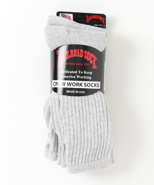 Railroad Sock(レイルロードソック)の「【RAILROAD SOCK】レイルロードソック WELT TOP CREW SOCKS(ソックス/靴下・メンズ・ホワイト/ブラック/グレー・ONESIZE)」の3枚目の写真
