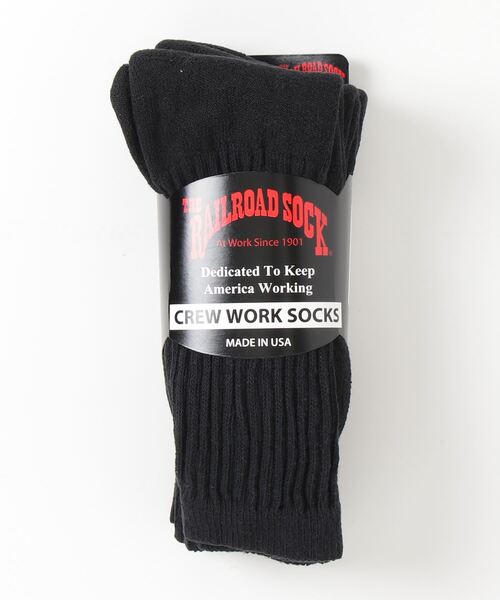 Railroad Sock(レイルロードソック)の「【RAILROAD SOCK】レイルロードソック WELT TOP CREW SOCKS(ソックス/靴下・メンズ・ホワイト/ブラック/グレー・ONESIZE)」の1枚目の写真