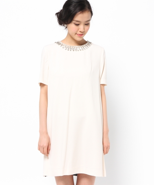 GRACE CONTINENTAL(グレースコンチネンタル)の「ビジュープリーツワンピース(ドレス・レディース・キナリ/イエロー/ピンク・36/38)」の6枚目の写真