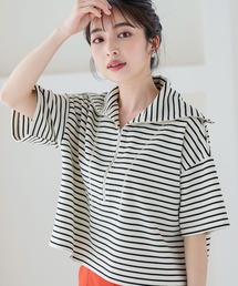 ワッフルボーダーセーラートップス