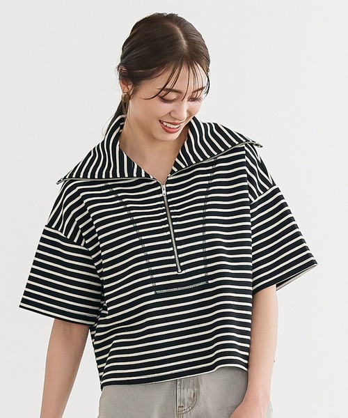 KOBE LETTUCE(コウベレタス)の「ワッフルボーダーセーラートップス(Tシャツ/カットソー・レディース・ブラック系その他2/ブラック系その他/ピンク系その他/ブラウン系その他・FREE)」の3枚目の写真
