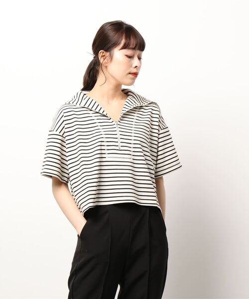 KOBE LETTUCE(コウベレタス)の「ワッフルボーダーセーラートップス(Tシャツ/カットソー・レディース・ブラック系その他2/ブラック系その他/ピンク系その他/ブラウン系その他・FREE)」の9枚目の写真
