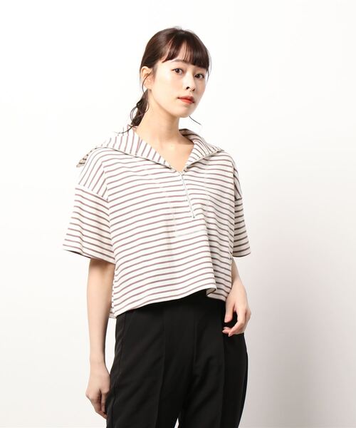 KOBE LETTUCE(コウベレタス)の「ワッフルボーダーセーラートップス(Tシャツ/カットソー・レディース・ブラック系その他2/ブラック系その他/ピンク系その他/ブラウン系その他・FREE)」の10枚目の写真