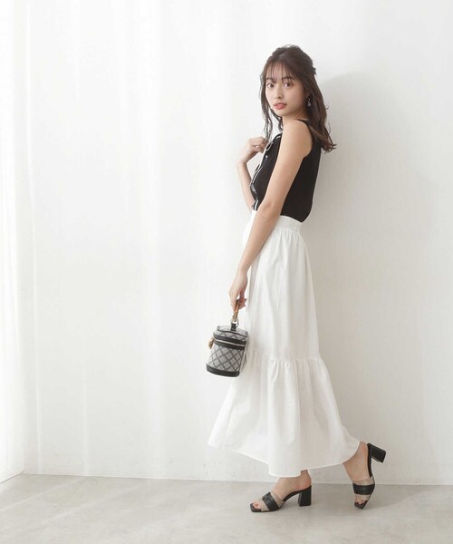 PROPORTION BODY DRESSING(プロポーションボディドレッシング)の「ティアードマキシ / 1212120903(スカート・レディース・ブラック/ホワイト/グリーン・SMALL/MEDIUM)」の18枚目の写真