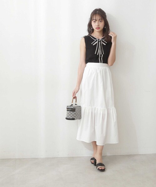 PROPORTION BODY DRESSING(プロポーションボディドレッシング)の「ティアードマキシ / 1212120903(スカート・レディース・ブラック/ホワイト/グリーン・SMALL/MEDIUM)」の17枚目の写真