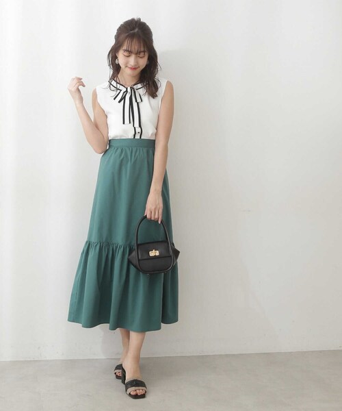 PROPORTION BODY DRESSING(プロポーションボディドレッシング)の「ティアードマキシ / 1212120903(スカート・レディース・ブラック/ホワイト/グリーン・SMALL/MEDIUM)」の8枚目の写真