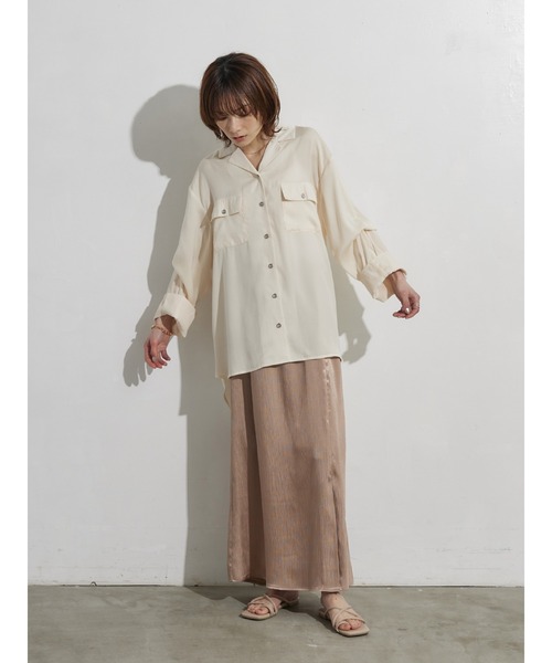 rem closet(レムクローゼット)の「2wayスリーブシャツ(シャツ/ブラウス・レディース・ダークグレー/アイボリー・FREE)」の15枚目の写真