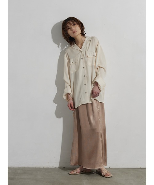 rem closet(レムクローゼット)の「2wayスリーブシャツ(シャツ/ブラウス・レディース・ダークグレー/アイボリー・FREE)」の8枚目の写真