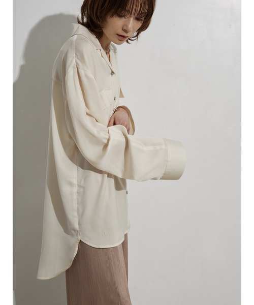 rem closet(レムクローゼット)の「2wayスリーブシャツ(シャツ/ブラウス・レディース・ダークグレー/アイボリー・FREE)」の19枚目の写真