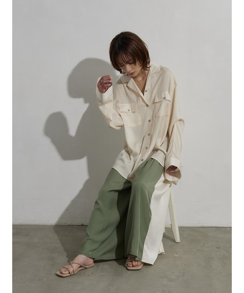 rem closet(レムクローゼット)の「2wayスリーブシャツ(シャツ/ブラウス・レディース・ダークグレー/アイボリー・FREE)」の22枚目の写真