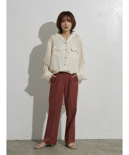 rem closet(レムクローゼット)の「2wayスリーブシャツ(シャツ/ブラウス・レディース・ダークグレー/アイボリー・FREE)」の16枚目の写真