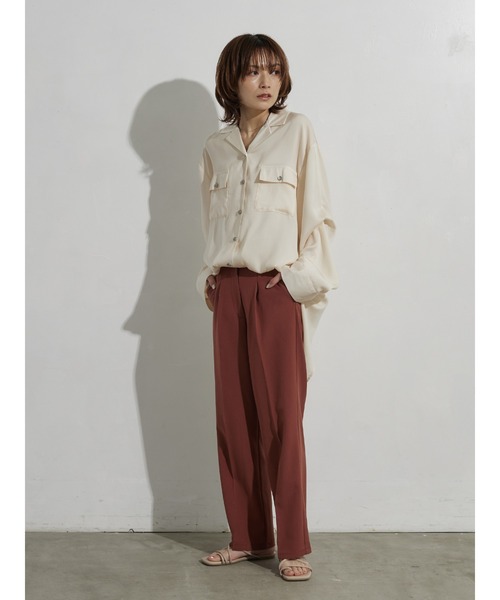 rem closet(レムクローゼット)の「2wayスリーブシャツ(シャツ/ブラウス・レディース・ダークグレー/アイボリー・FREE)」の9枚目の写真